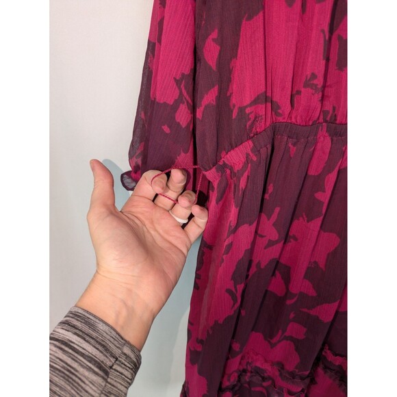 Simply Vera Vera Wang Dress XXL Women's Pink Vneck Ruffle A Line Slip Lining - Picture 4 of 9